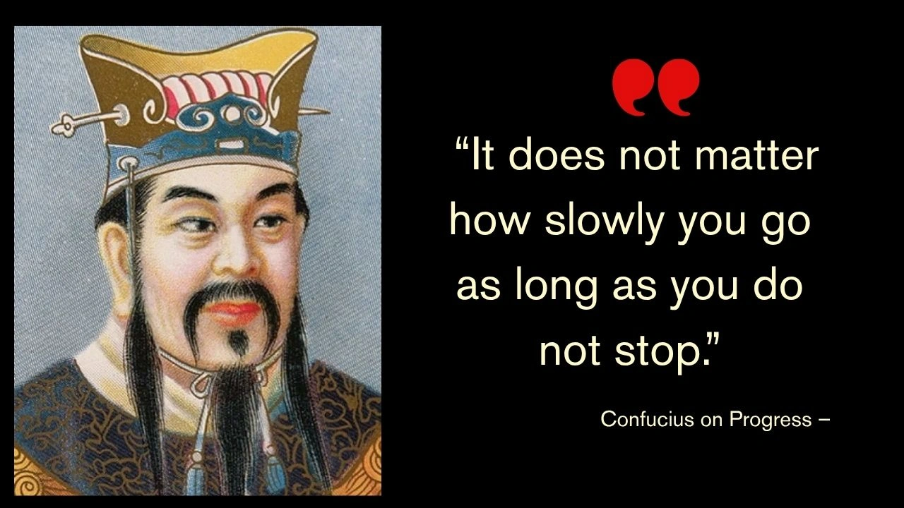 Quote of the Day by Confucius on Progress –