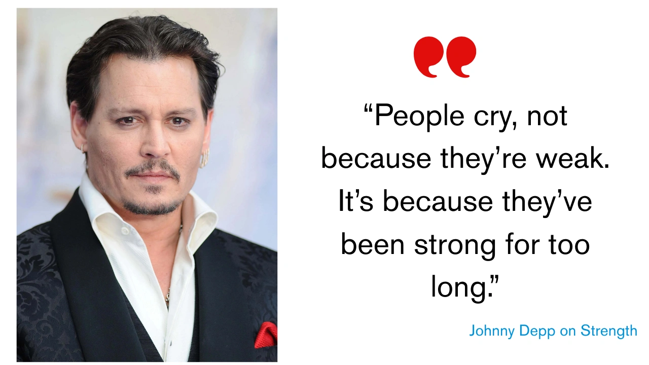 Quote of the Day by Johnny Depp on Strength –